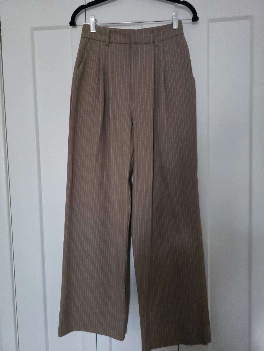WAYF Icon Pinstripe Straight Leg Trousers